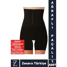Özel Üretim Günlük İç Göstermez Vücut Şekillendiren Toparlayan Beden Küçülten Ağraflı Paçalı Korse Siyah