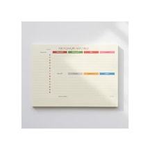 A4 Haftalık Masa Planlayıcı - 80 Yaprak, Minimal Tasarım Açık Gri