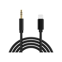Hadron Lightning To 3.5mm Aux Ses Kablosu, 1 Metre, Apple İos Uyumlu Dönüştürücü Siyah