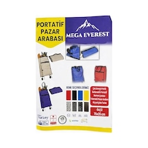 Aksu Pazar Arabası Portatif Katlanabilir Tekerlekli Market Çantası & Alışveriş Bez Torba 75x3