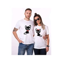 Tshirthane Tatlı Kedicik Sevgili Kombinleri Tshirt Kombini Beyaz