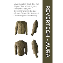 Revertech Aura Yeşil / Bel, Dirsek Ve Sırt Korumalı Motosiklet Montu + Buff