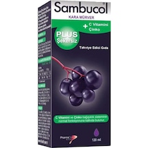 Sambucol Plus Şekersiz C Vitamini Çinko Takviye Edici Gıda 120 ML