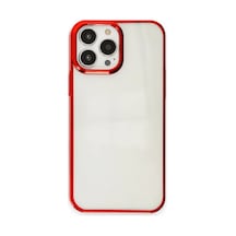 Apple iPhone Uyumlu   13 Pro Max Kılıf Element Silikon - Kırmızı Düz Renkli