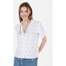 Colin's Colins Normal Kesim Shirt Yaka Baskılı Çok Renkli Kadın Kısa Kol Gömlek Cl1069202 Cl1069202 Q1.v1 Mtc Çok Renkli