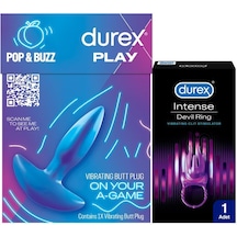 Durex Titreşimli Anal Plug Tıkaç + Durex Intense Devil Ring Titreşimli Halka