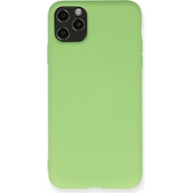 Apple iPhone Uyumlu 11 Pro Max Kılıf Nano İçi Kadife Silikon - Yeşil