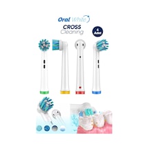 Oral White Cross Cleaning Çapraz Kıl Teknolojisi Oral-b Uyumlu 4 Adet Yedek