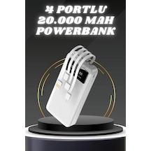 Mey İthalat Powerbank Şarj Cihazı 4 Çıkışlı 20.000 Mah Powerbank Kompakt Yüksek Kapasiteli Hızlı Şarj Çok Renkli
