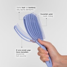 Airflex Dolaşık Saç Açma Fırçası, Kolay Tarama, Elektriklenme Önleyici Tarak Lila