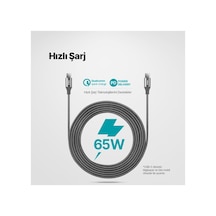 Alumicable Usb-c - Usb-c 300cm 60w Pd/qc Hızlı Şarj/data Kablosu Uzay Grisi