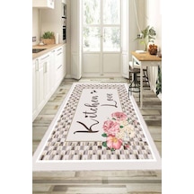 Vizon Kaymaz Tabanlı Kitchen Love Mutfak Halısı Yolluk Vh095n11