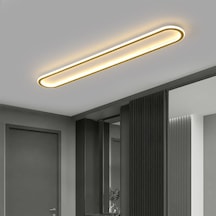 Gold Oval 120x16cm Kumandalı,dimli 3 Işık Rengi, Led Tavan Lambas Beyaz - Eskitme