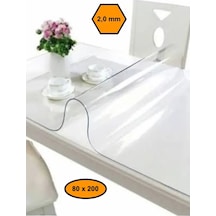 2 Mm Pvc Masa Örtüsü, Şeffaf Masa Kaplaması, 80x200