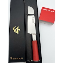 Ergonomik Sap Red Craft Paslanmaz Çelik Profesyonel Et Doğrama Ve Parçalama Bıçağı