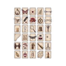 30 Adet Vintage Botanik Ve Antika Sticker Seti - Ajanda Defter Scrapbook İçin Çok Renkli