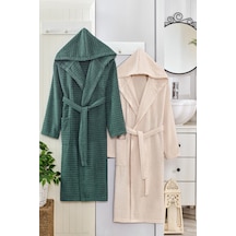 Doğa Yeşil Bej Bornoz