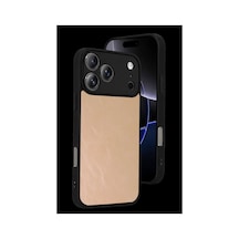 Apple iPhone Uyumlu - 17 Pro Aras Deri Kapak - Pudra