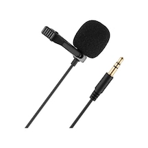 Çok Yönlü Mini Kapasite Metal Mikrofon 3.5mm Jack Yaka Mikrofonu Ses Mikrofon Black