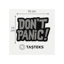 Taşlı Ütülenebilen Veya Sticker Olarak Kullanılabilen ' Don't Panic ' Yazı Modeli