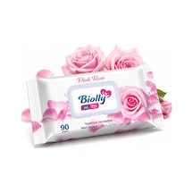 Biolly Pink Rose Islak Mendil 90 Yaprak - Koli 12 Adet 12'li Set