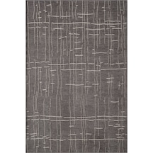 Seria Sra01z Antrasit Dekoratif Şönil Kilim Çizgili Desen Yıkanabilir Yumuşak Kaymaz Taban Halı