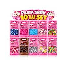 Pasta Süsü 10 Lu Mega Karma Set 10 Farklı Çeşit Rengarenk Dekorasyon Paketi - 931395102