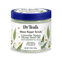 Dr Teal's Shea Sugar Scrub Cannabis Sativa Hemp Seed Oil Vücut Peeling 538 G