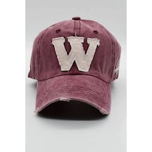 Külah Beyzbol Cap Vintage Erkek Şapka Eskitme Kep - Bordo - Bordo