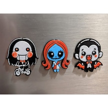 Testere Jigsaw Kuklası Vampir Dracula Nightmare Sally Karakterli Süs Buzdolabı Magneti