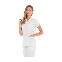 Kadın Doktor Hemşire Forması Scrubs Alpaka Kumaş Hastane Nöbet Tek Üst V Yaka Dr Greys 001