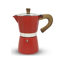 Horecamark Aluminyum Moka Pot 6 Kupa Kırmızı 6 Cups Moka Pot