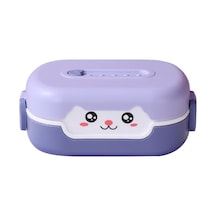 Mor Öğle Yemeği Kutusu Dayanıklı Karikatür Tasarım Bento Kutusu Sızdırmaz Çift Katmanlı Yalıtım Gıda Kabı Çocuklar Yetişkinler İçin