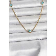 316lçelikgoldrenknazarlımodelkadınkolye Renkli
