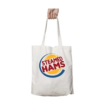 Art Hediye Steamed Hams İki Tarafı Kalıcı Baskılı Yıkanabilir Çanta Çok Renkli