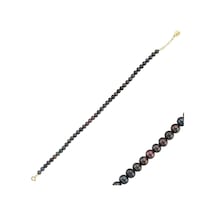 5,5 Mm Siyah İnci Bileklik 19 Cm / Rose Gümüş