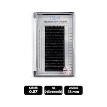 Misyul 0.07d Dramatik Kıvrım 14 Mm Soft Eyelash Doğal İpek Kirpik 16'lı