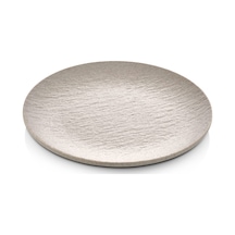 12 Adet Mat Krem Melamin Tatlı Tabağı Servis Tabağı Makinede Yıkanabilir 25 Cm