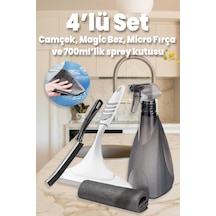 4'lü Set Pencere Cam Temizleme Seti - Camçek, 700ml Sprey Kutu Beyaz