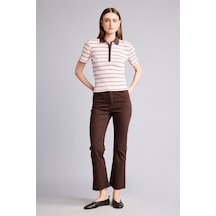 Defacto Crop Flare Fıt Yüksek Bel Bilek Boy Jean Pantolon H8501ax26spbn336 Kahve-bn336
