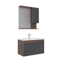 Orka Serra 85 Cm Navaro/antrasit Banyo Dolabı Takımı Navaro/antrasit