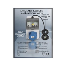 Sigortalı 6 Metre 3x4 Ttr Tam Bakır Hes Kablolu 7.5 Kw-32 Amper Elektrikli Araç Şarjı Kombinasyon Panosu Ev Charger Mavi Prizli - 918608757