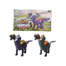 Pilli Işıklı Sesli Yürüyen Kanatlı Çift Başlı Dinazor 1 Adet Özel İthal Malzeme Dinozor Trex 26 Cm.