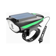 Forte Gt Bisiklet Ön Farı 250 Lm Korna 140db Usb Solar Şarjlı Yeşil Xbyc 6163 Yeşil