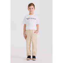 Panço Erkek Çocuk Örme Bej Pantolon Krem 2611BK01009