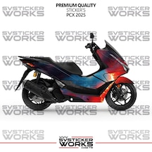 Honda Pcx Kaplama Sticker Magma Design Motor Kaplama Modeli Hazır Kit 2025 Uyumlu Kırmızı
