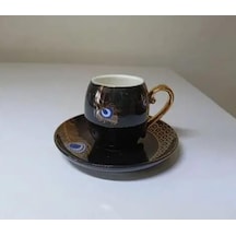 Acar Good Luck Siyah 6'lı Porselen Kahve Fincan Takımı Kaı-011694