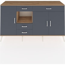 Hyperion Konsol 4 Raflı 4 Çekmeceli 3 Kapaklı 176x44x99 Çam-antrasit Atlas Çam/antrasıt - Atlas Çam