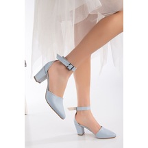 PabuCMarketi Bebe Mavi Detaylı Topuklu Kadın Ayakkabı 001