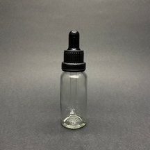 30ml, Şeffaf Cam Şişe, 12 Adet, Cam Damlalıklı, Ecza Şişesi, Propolis Şişesi, Siyah Kapak Siyah Emzik Diğer